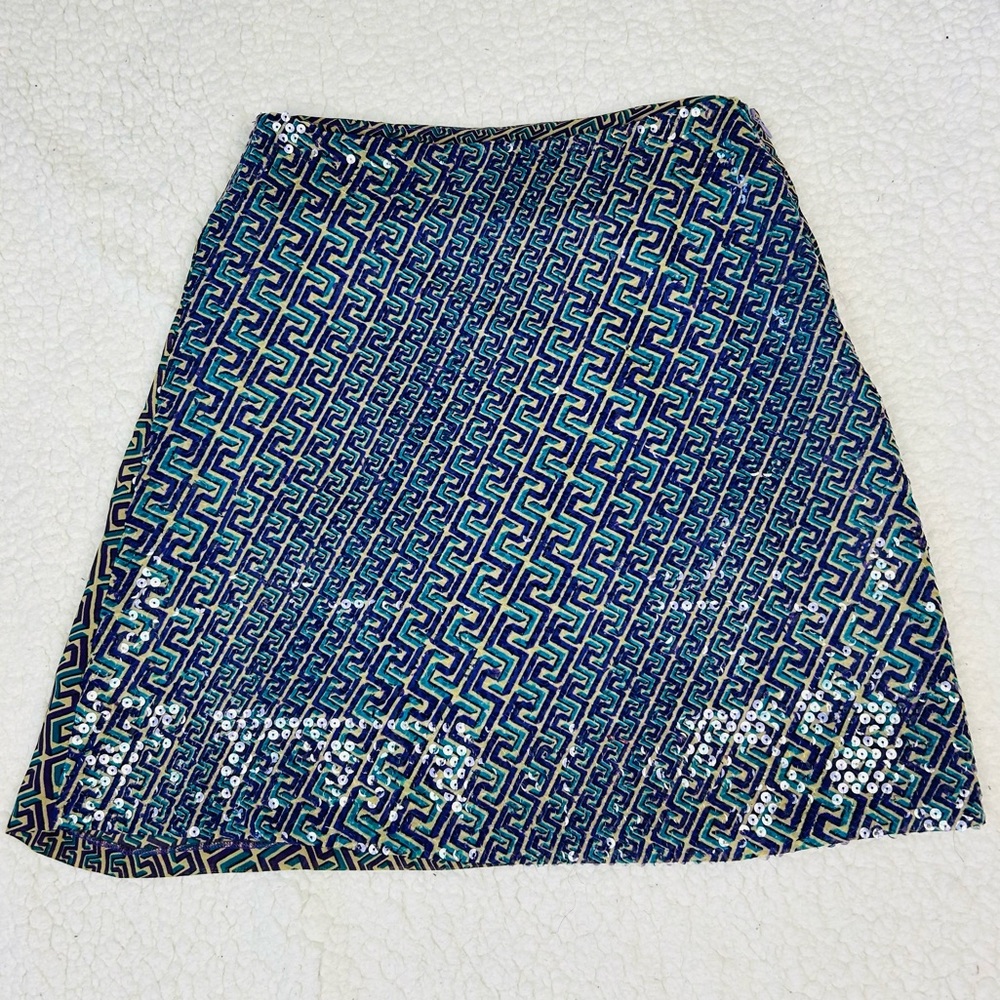 Versace Jeans Couture Women's 44/8 Purple Geometric Front Sequins Lined Skirt